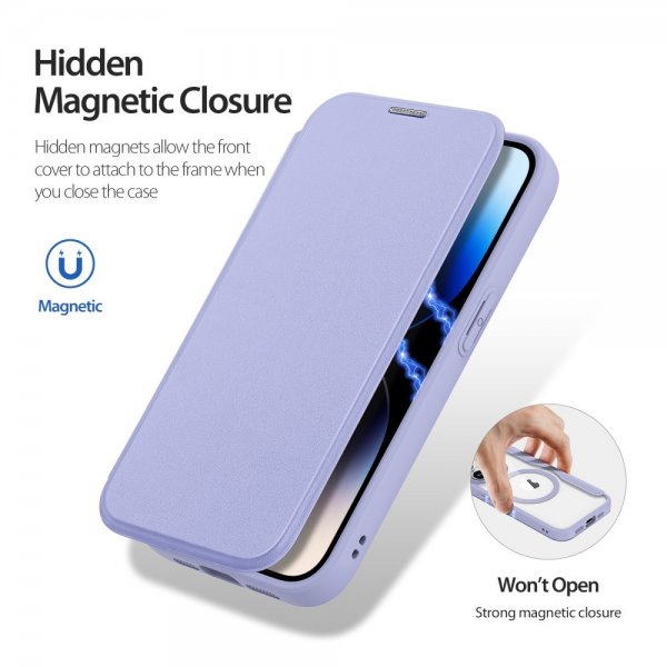 Dux Ducis iPhone 15 Pro -kotelo, Skin X Pro Series MagSafe, violetti