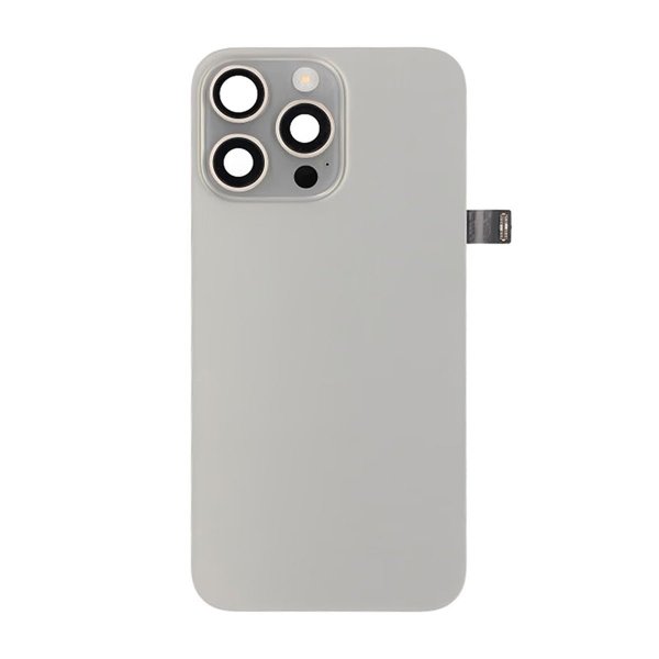 iPhone 15 Pro Max Takalasi Kokonainen OEM - Luonnollinen Titaani