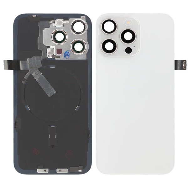 iPhone 15 Pro Max Takalasi kokonainen OEM - Titaanivalkoinen