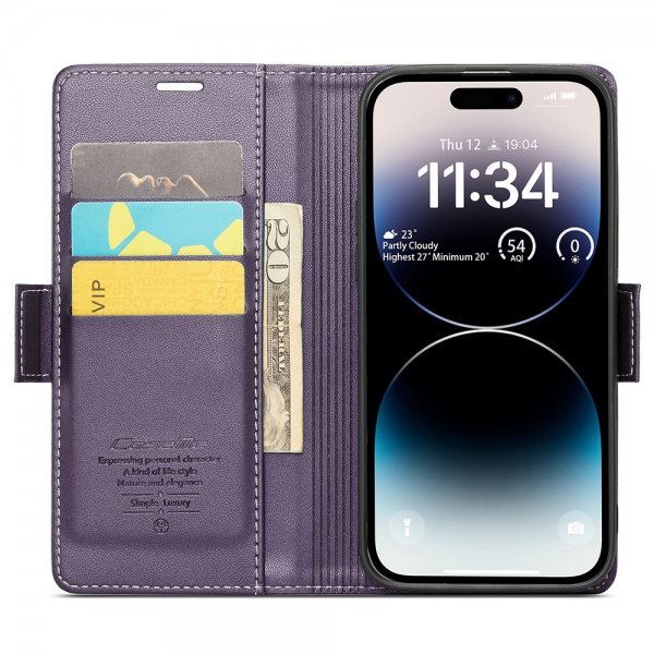 CaseMe iPhone 15 Pro Max -kotelo 023 Series Violetti