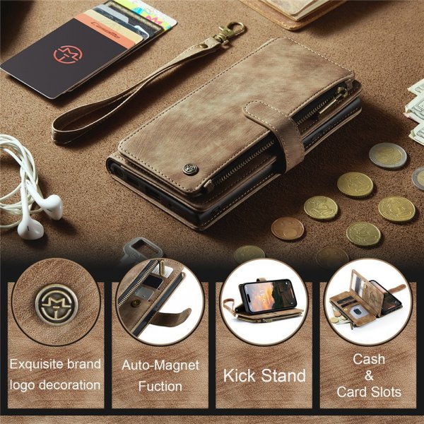 CaseMe iPhone 15 Pro Max -kotelo C30-sarja, ruskea