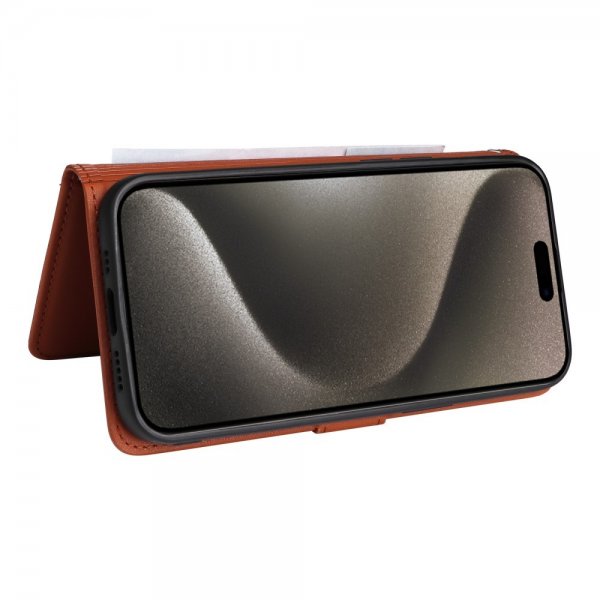 Betopnice iPhone 15 Pro Max -kotelo irrotettavalla kuorella 005 Ruskea