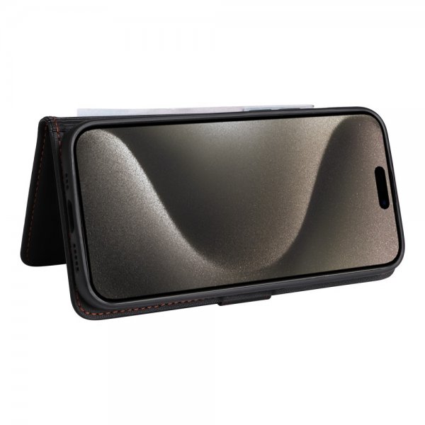 Betopnice iPhone 15 Pro Max -kotelo irrotettavalla kuorella 005 Musta