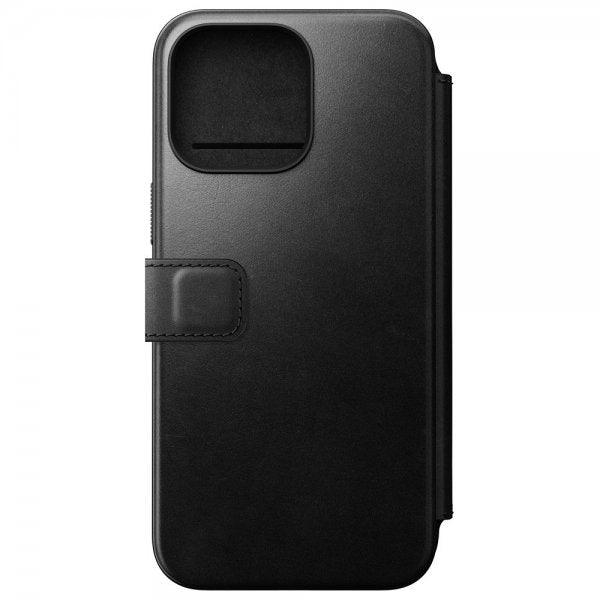 Nomad iPhone 15 Pro Max -kotelo, Modern Leather Folio, Horween, musta
