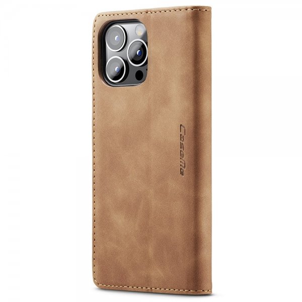 CaseMe iPhone 15 Pro Max - Retro Flip -ruskea suojakotelo