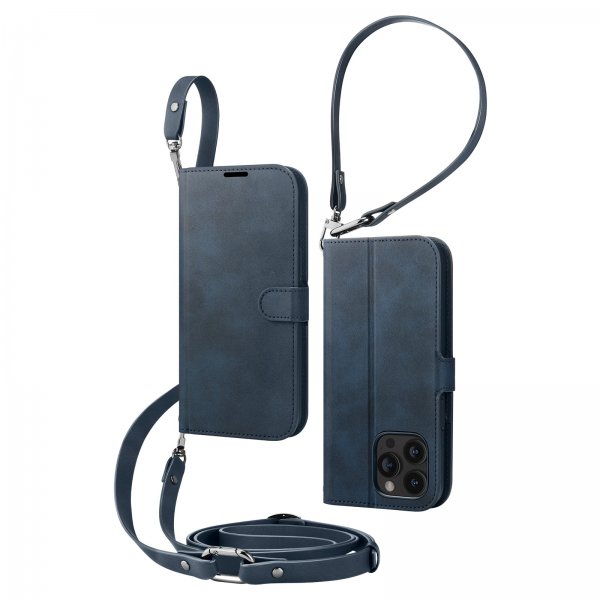 Spigen iPhone 15 Pro Max -lompakkokotelo Wallet S Pro, tummansininen