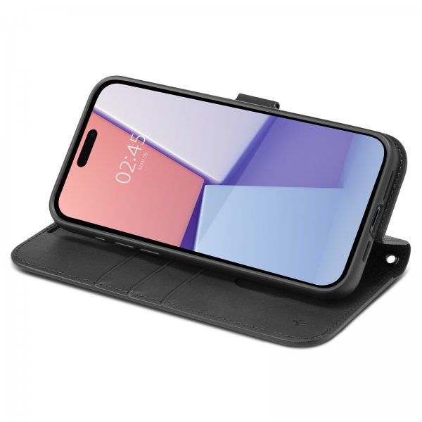 Spigen iPhone 15 Pro Max Wallet S Pro -suojakuori, musta