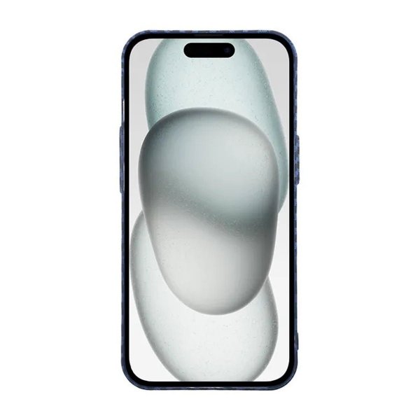 iPhone 15 Pro Max Kuori Hiilikuitukuvio Sininen Harmaa