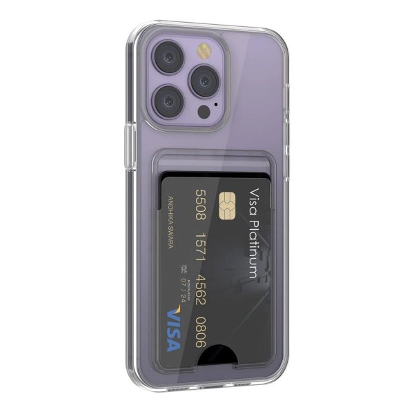 Rvelon iPhone 15 Pro Max Kuori Korttipidike Läpinäkyvä