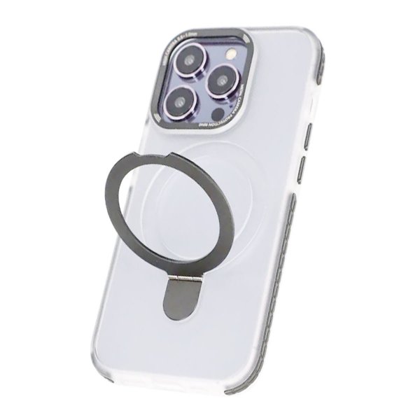 iPhone 15 Pro Max Kuori MagSafe Ulospäin taitettava jalustalla Harmaa