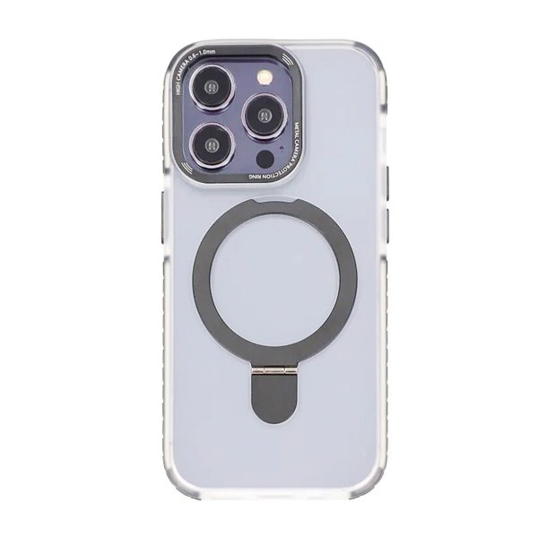 iPhone 15 Pro Max Kuori MagSafe Ulospäin taitettava jalustalla Harmaa