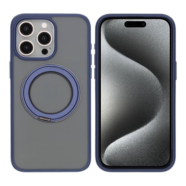 iPhone 15 Pro Max Kuori Käännettävä MagSafe-jalusta Sininen