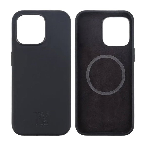 Rvelon iPhone 15 Pro Max Kuori Silikoni MagSafe Musta
