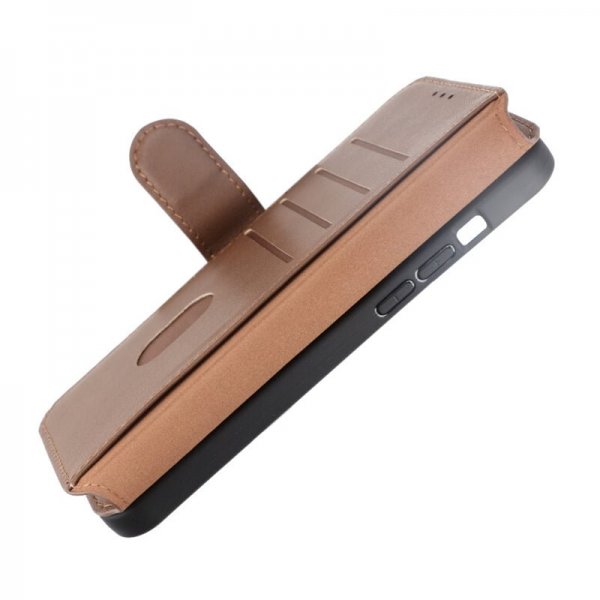 Rvelon iPhone 15 Pro Max -kotelo, aitoa nahkaa, ruskea