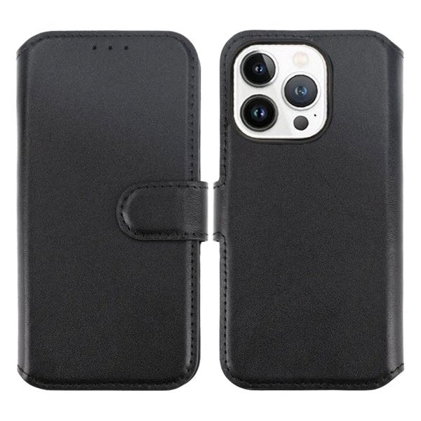 Rvelon iPhone 15 Pro Max Suojakuori Aitoa Nahkaa Musta