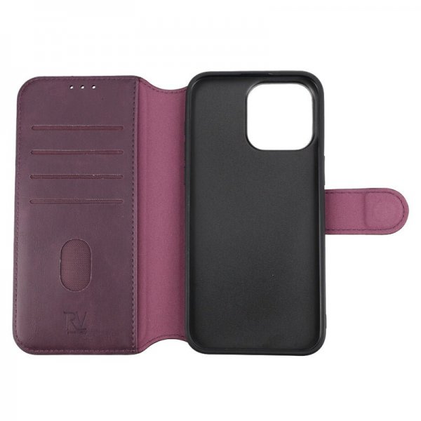 Rvelon iPhone 15 Pro Max suojakotelo 4 korttipaikkaa MagSafe violetti