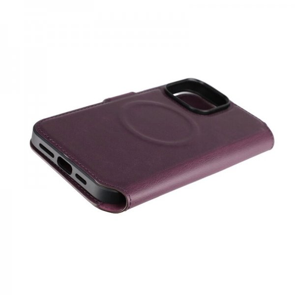 Rvelon iPhone 15 Pro Max suojakotelo 4 korttipaikkaa MagSafe violetti
