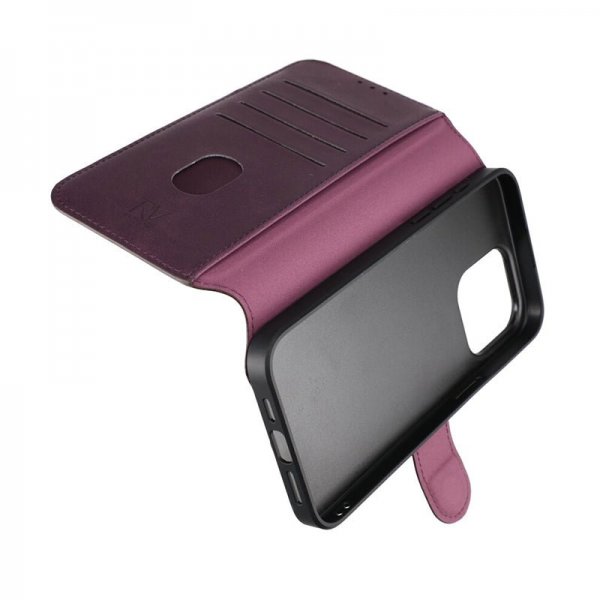 Rvelon iPhone 15 Pro Max suojakotelo 4 korttipaikkaa MagSafe violetti