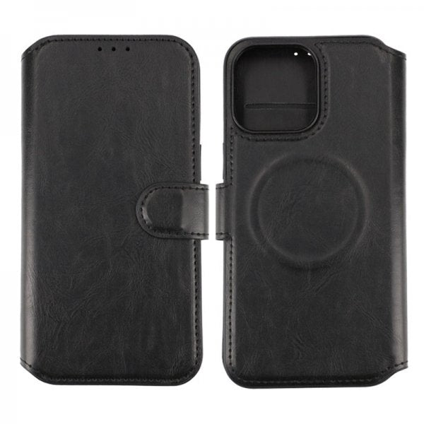 Rvelon iPhone 15 Pro Max Kuori 4 Korttipaikkaa MagSafe Musta