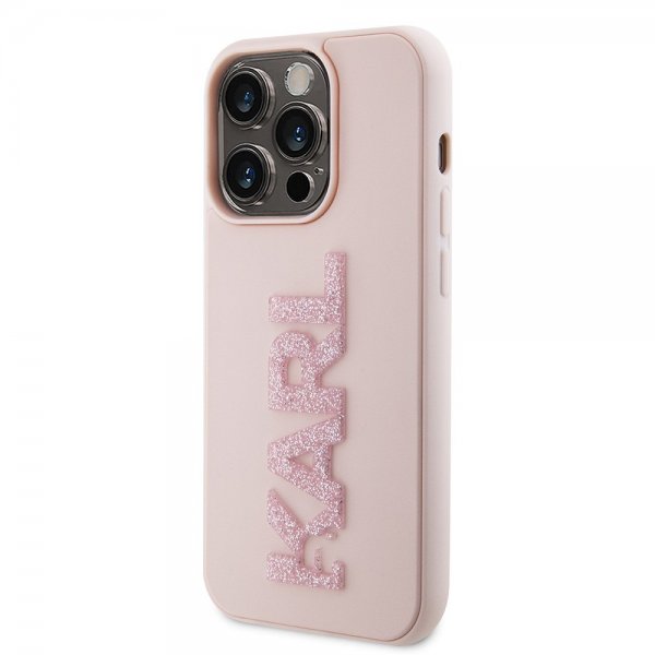 Karl Lagerfeld iPhone 15 Pro Max -suojakuori 3D Rubber Karl Pink