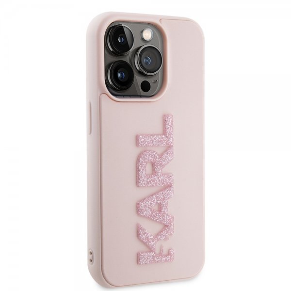 Karl Lagerfeld iPhone 15 Pro Max -suojakuori 3D Rubber Karl Pink