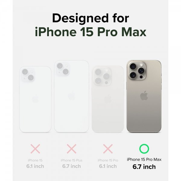 Ringke iPhone 15 Pro Max -suojakuori Alless MagSafe, tummanvihreä