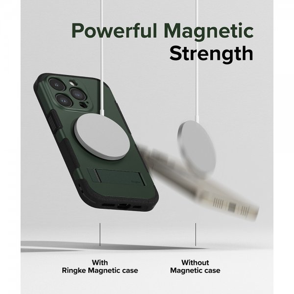 Ringke iPhone 15 Pro Max -suojakuori Alless MagSafe, tummanvihreä