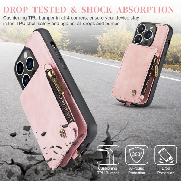 CaseMe iPhone 15 Pro Max -suojakuori, C20 Series, pinkki