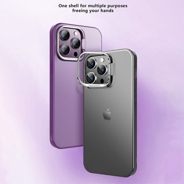 X-Level iPhone 15 Pro Max Kuori Kameralinssisuojalla Jalusta Liila