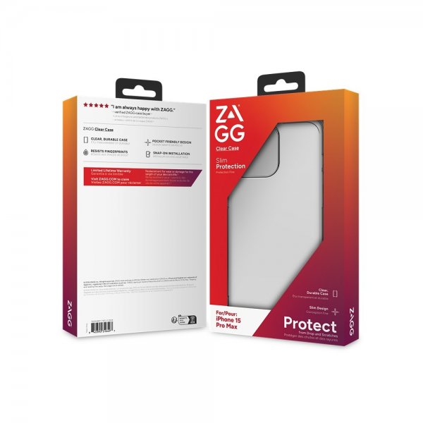 ZAGG iPhone 15 Pro Max Clear Case Läpinäkyvä