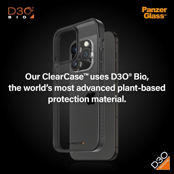 PanzerGlass iPhone 15 Pro Max -suojakuori ClearCase D3O, musta