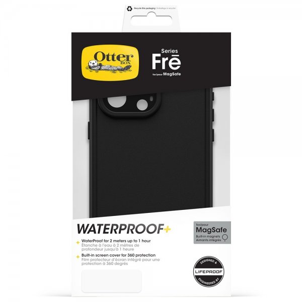 Otterbox iPhone 15 Pro Max -suojakuori Fre MagSafe musta