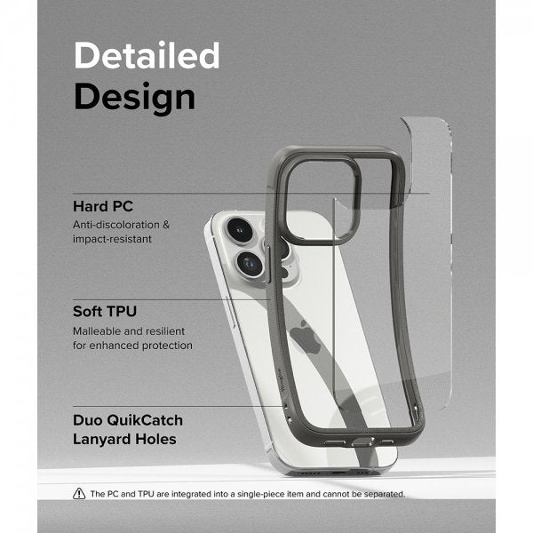 Ringke iPhone 15 Pro Max -suojakuori Fusion Bold, harmaa