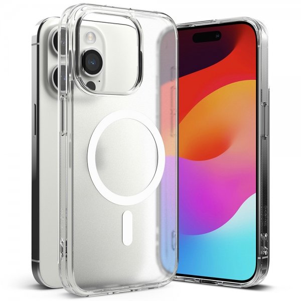 Ringke iPhone 15 Pro Max -suojakuori Fusion Magnetic Matte Clear