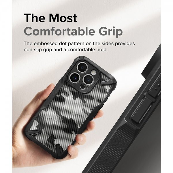 Ringke iPhone 15 Pro Max Kuori Fusion X Design Camo Black