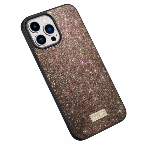 Sulada iPhone 15 Pro Max Kuori Glitter Ruusukulta