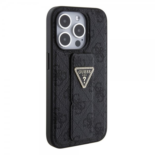 Guess iPhone 15 Pro Max Kuori Grip Stand Function Musta