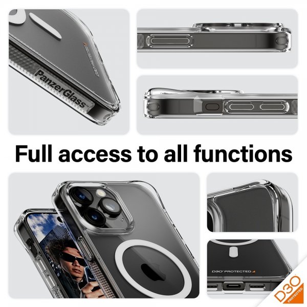 PanzerGlass iPhone 15 Pro Max Suojakuori HardCase MagSafe D3O Läpinäkyvä