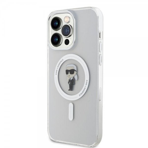 Karl Lagerfeld iPhone 15 Pro Max -kuori Ikonik MagSafe, läpinäkyvä