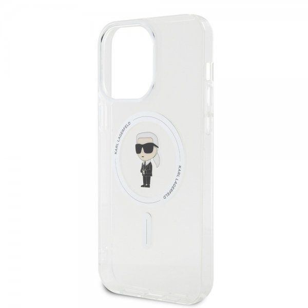 Karl Lagerfeld iPhone 15 Pro Max -kuori Ikonik MagSafe, läpinäkyvä