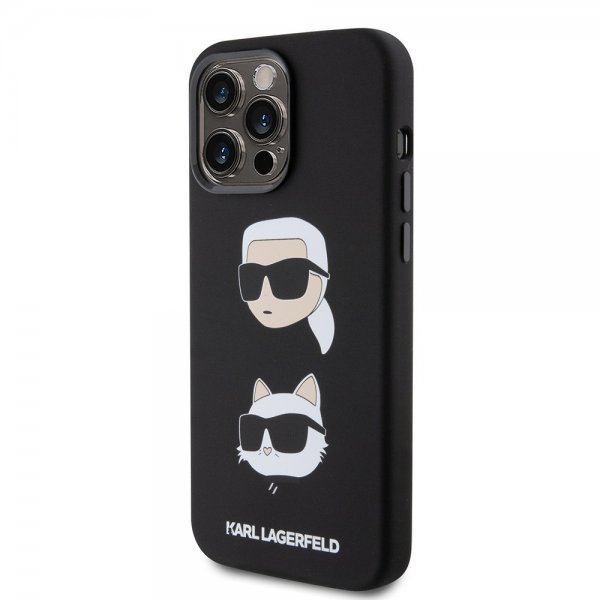 Karl Lagerfeld iPhone 15 Pro Max Kuori Karl & Choupette Musta