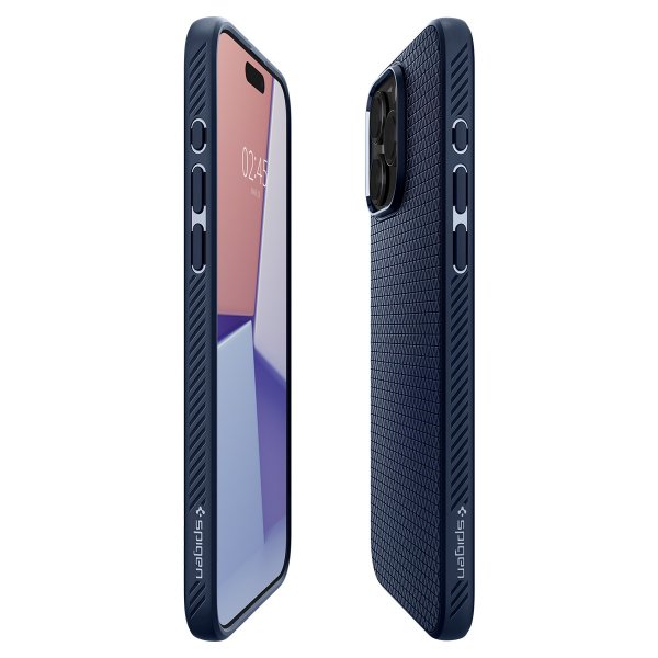 Spigen iPhone 15 Pro Max -suojakuori, Liquid Air, Navy Blue