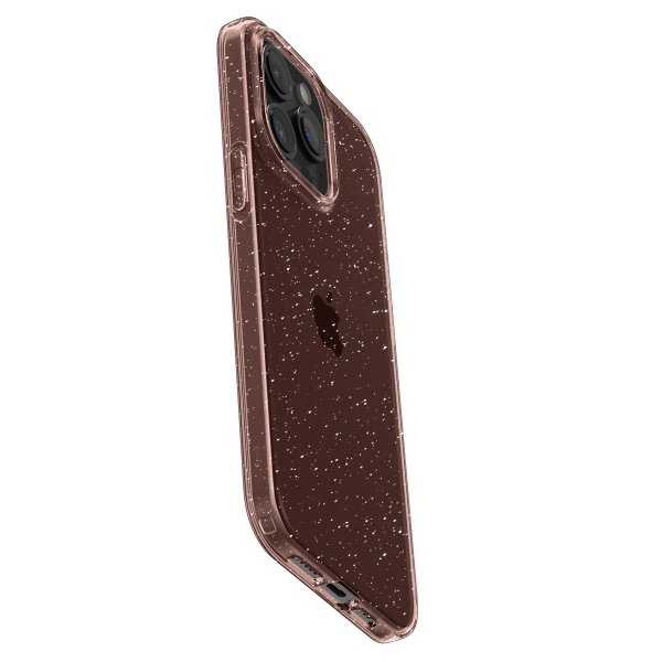 Spigen iPhone 15 Pro Max -suojakuori, Liquid Crystal Glitter Rose Quartz