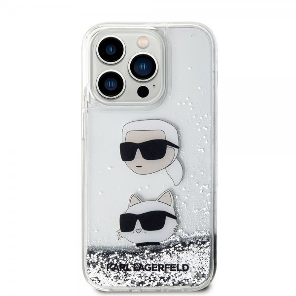 Karl Lagerfeld iPhone 15 Pro Max Kuori Liquid Glitter Karl & Choupette Hopea