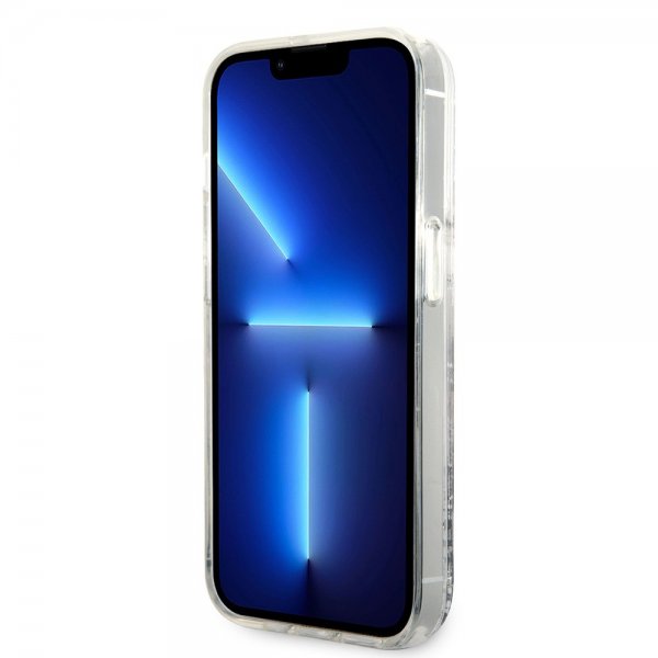 Karl Lagerfeld iPhone 15 Pro Max Suojakuori Liquid Glitter NFT Karl Silver