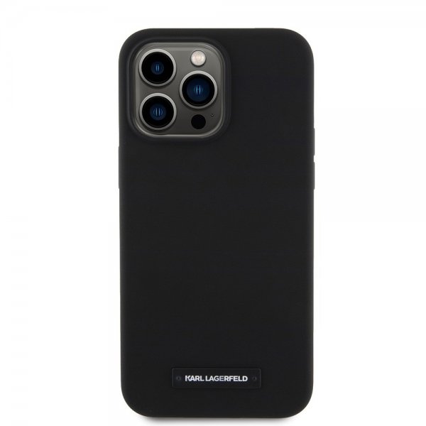 Karl Lagerfeld iPhone 15 Pro Max Kuori Liquid Silicone MagSafe Musta