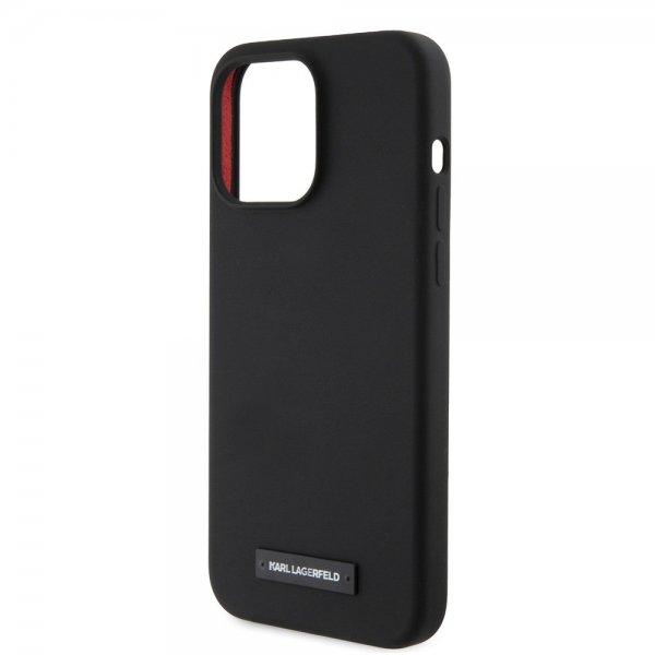 Karl Lagerfeld iPhone 15 Pro Max Kuori Liquid Silicone MagSafe Musta