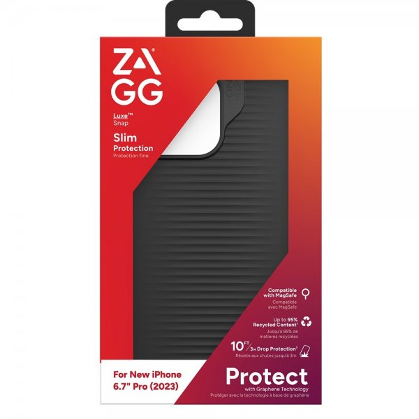 ZAGG iPhone 15 Pro Max Kuori Luxe Snap Musta