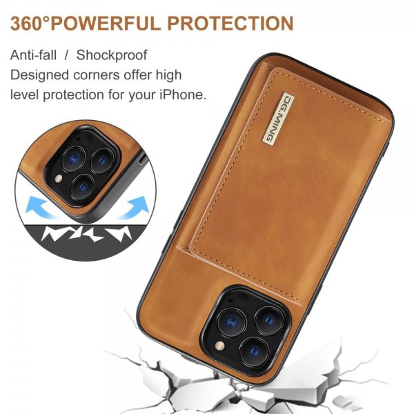 Dg.Ming iPhone 15 Pro Max Suojakuori M1 Series Irrotettava Korttipidike Ruskea
