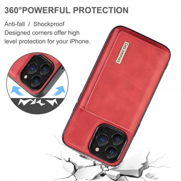 Dg.Ming iPhone 15 Pro Max Kuori M1 Series Irrotettava Korttipidike Punainen